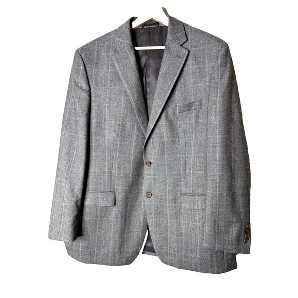 Lauren Ralph Lauren Men Size Black/White Glen Check Wool Two Button Blazer 44R - Picture 7 of 15